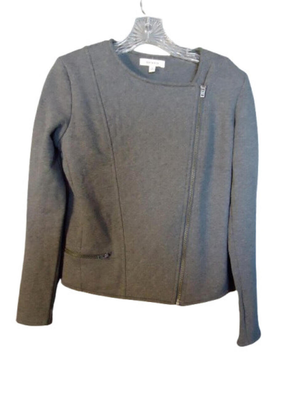 Athleta Belvedere Quilted Asymmetrical Zip Moto Jacket Women Size Small Gray